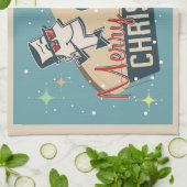 Linge De Cuisine Retro Couple Joyeux Noël Vintage (Plié)