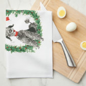 Linge De Cuisine Rétro coutume adorable de guirlande de caniches de (Quart Plié)