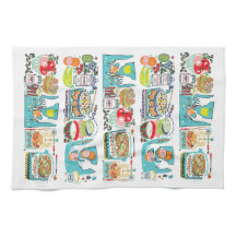 Retro Cuisine Cuisine Cuisinière Illustration Aqua