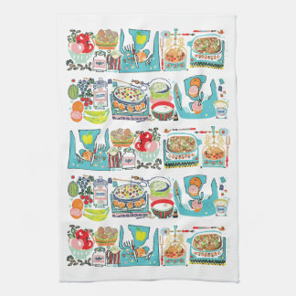 Linge De Cuisine Retro Cuisine Cuisine Cuisinière Illustration Aqua