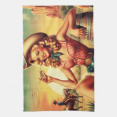 Linge De Cuisine Retro Cute Cowgirl (Vertical)
