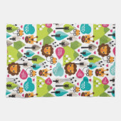 Linge De Cuisine rétro faune de lion de safari d'enfants (Horizontal)