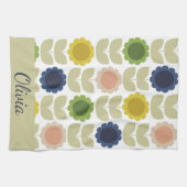 Linge De Cuisine Retro Groovy Summer Flowers Stems (Horizontal)