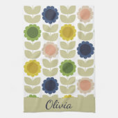 Linge De Cuisine Retro Groovy Summer Flowers Stems (Vertical)