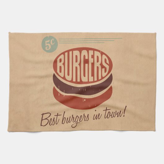 Linge De Cuisine Rétro hamburger (Horizontal)