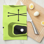 Linge De Cuisine Retro l'âge de l'espace atomique Chartreuse (Quart Plié)