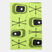 Linge De Cuisine Retro l'âge de l'espace atomique Chartreuse (Vertical)