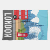 Linge De Cuisine Retro London Tea Towel – Iconic Landmarks (Horizontal)