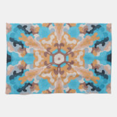 Linge De Cuisine Rétro Mandala Bleu et orange (Horizontal)
