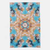 Linge De Cuisine Rétro Mandala Bleu et orange (Vertical)