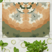 Linge De Cuisine Retro Mandala Orange Vert et Blanc (Plié)