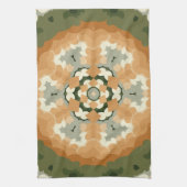 Linge De Cuisine Retro Mandala Orange Vert et Blanc (Vertical)