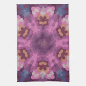 Linge De Cuisine Rétro Mandala violet rose et orange (Vertical)