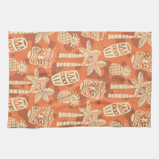 Linge De Cuisine Retro Mid Century Modern Tiki Pattern (Horizontal)