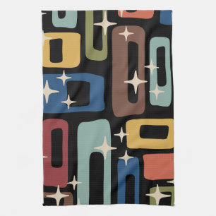 Linge De Cuisine Retro Mid-Century Moderne Abstrait