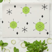 Linge De Cuisine Retro Mid Mod Starburst Sky Chartreuse (Plié)