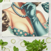 Linge De Cuisine Rétro Mignon Pin-Up Classique (Plié)
