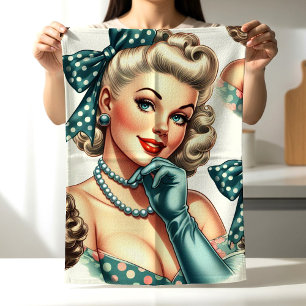 Linge De Cuisine Rétro Mignon Pin-Up Classique