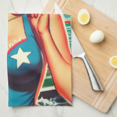 Linge De Cuisine Retro mignonne Summer Girl (Quart Plié)