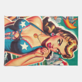 Linge De Cuisine Retro mignonne Summer Girl (Horizontal)