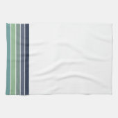 Linge De Cuisine Retro/Mod Bleu et Vert "Surfboard" rayé (Horizontal)