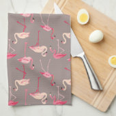 Linge De Cuisine Rétro monogramme des Flamants roses | (Quart Plié)