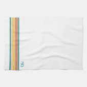 Linge De Cuisine Retro Monogrammed Minimalist Stripes (Horizontal)