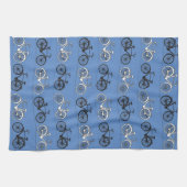 Linge De Cuisine Rétro motif bleu de bicyclette (Horizontal)