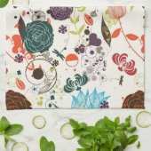 Linge De Cuisine Rétro motif floral 2 (Plié)