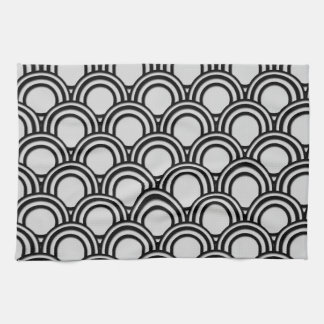 Linge De Cuisine Rétro motif noir et blanc d'abrégé sur art déco