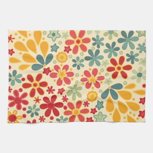 Linge De Cuisine Retro. Motifs floraux (Horizontal)