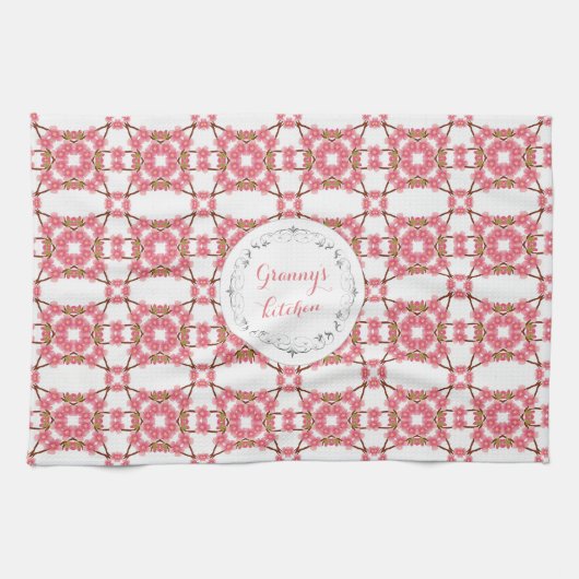 Linge De Cuisine rétro pattern.text. floral (Horizontal)