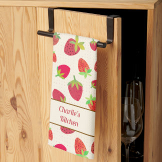 Linge De Cuisine Retro Personnalisé Cute Mi-Siècle Fraise