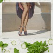 Linge De Cuisine Retro Pin-Up Girl (Plié)