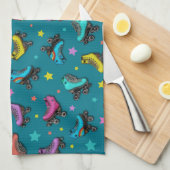 Linge De Cuisine Rétro Roller Skates et Stars (Quart Plié)