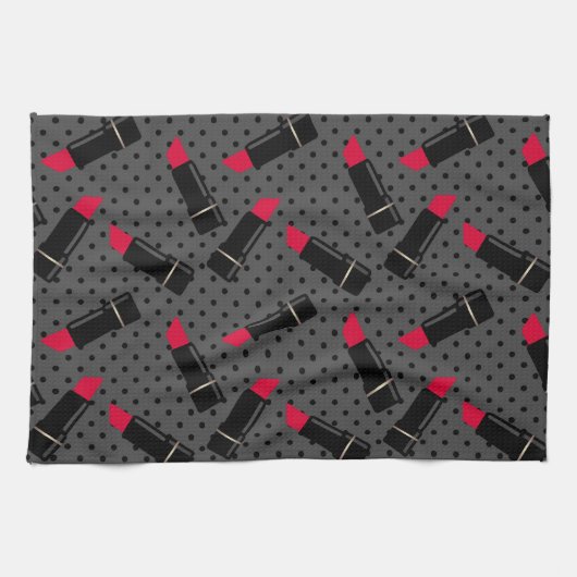 Linge De Cuisine Rétro, rouge à lèvres (Horizontal)