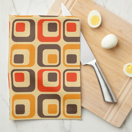 Linge De Cuisine Rétro Squares Pattern (Quart Plié)