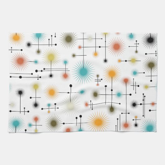 Linge De Cuisine Retro Starbursts A Go-Go ! (Horizontal)