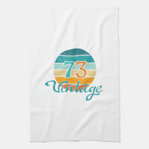 Linge De Cuisine Retro Sunset 73 Vintage en détresse