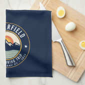 Linge De Cuisine Retro Sunset Mountains Randonnée Custom Trekking (Quart Plié)