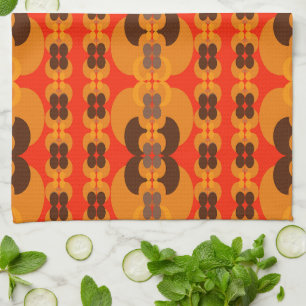 Linge De Cuisine Rétro Super 60's 70's Motif Bubbles