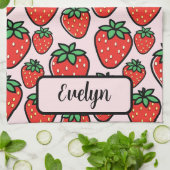 Linge De Cuisine Retro Sweet Strawberry Cartoon Personalized (Plié)