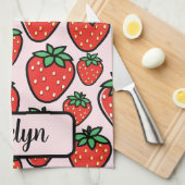 Linge De Cuisine Retro Sweet Strawberry Cartoon Personalized (Quart Plié)