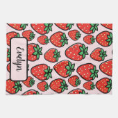 Linge De Cuisine Retro Sweet Strawberry Cartoon Personalized (Horizontal)