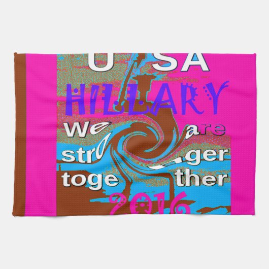 Linge De Cuisine Retro USA Stronger Together Abstrait Art Print (Horizontal)
