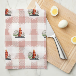 Linge De Cuisine Retro Vintage Coquette Bébé Animaux Chat En vichy
