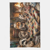 Linge De Cuisine Réunion de patchwork des créatures de la forêt (Vertical)