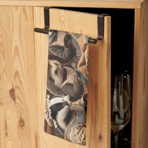 Linge De Cuisine Réunion de patchwork des créatures de la forêt
