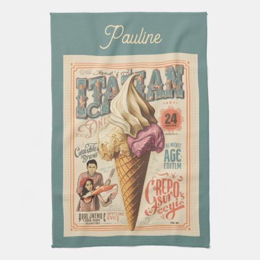 Linge De Cuisine Rêve de glace nostalgique (Vertical)