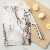 Linge De Cuisine Revêtement de marbre Brown (Quart Plié)